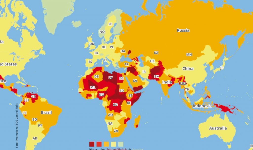 , Travel Risk Map 2019, Travelguide.at